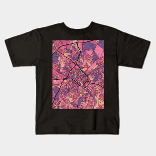 Charlotte Map Pattern in Purple & Pink Kids T-Shirt